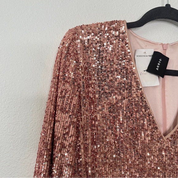 NEW AKRIS Silk Sequined Gown Front Slit Special Occasion Dress Size 2 Glam - Picture 5 of 12